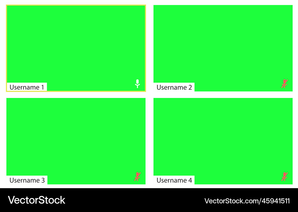 Video call layout an application window Vector Image