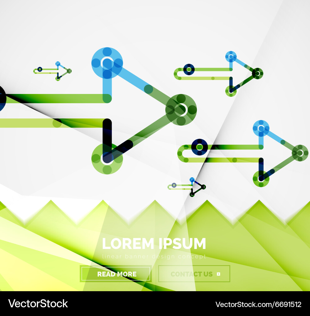 Abstract banner template with arrows linear vector image
