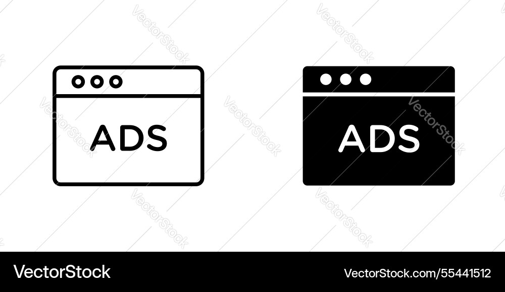 Ad icon symbol collection on white background Vector Image