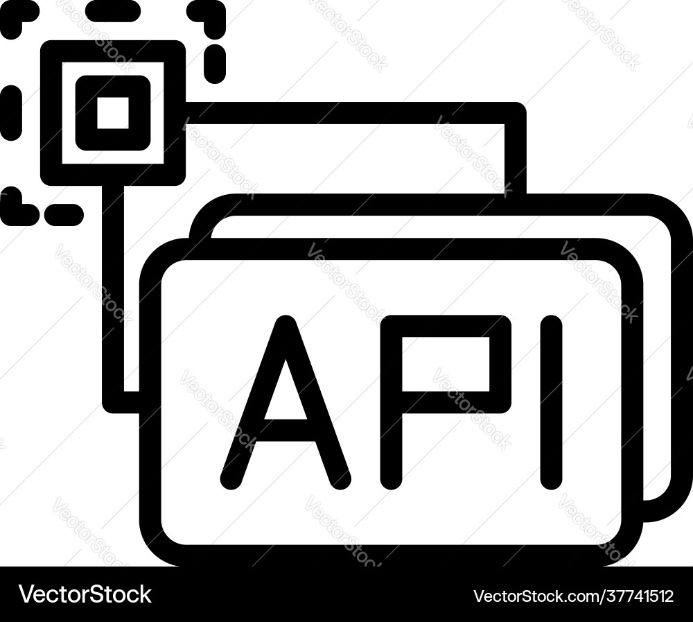 Api button icon outline style Api button icon outline style vector image