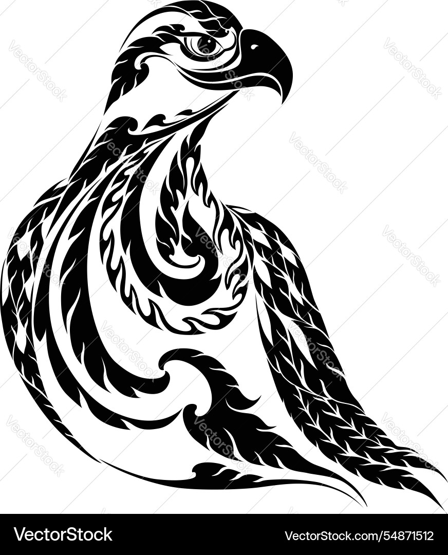 Asian pattern element in the shape of an eagle Asian pattern element in the shape of an eagle vector image
