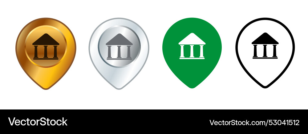 Bank location pointer pin map address place Bank location pointer pin map address place Vector Image