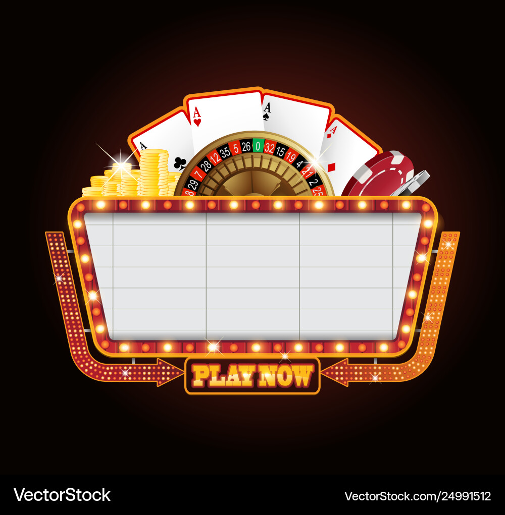 Brightly theater glowing retro casino neon sign Brightly theater glowing retro casino neon sign vector image