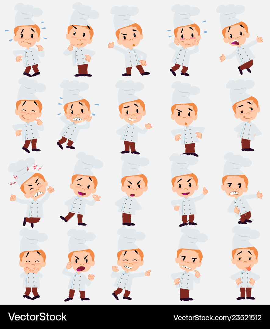 Cartoon character chef set with different Cartoon character chef set with different vector image