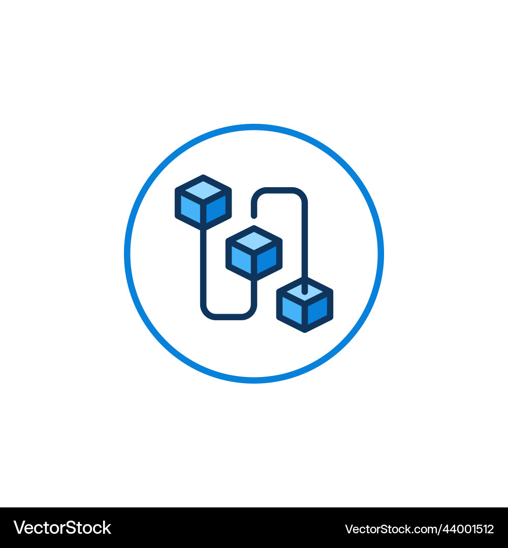 Circle with blockchain blue icon block Circle with blockchain blue icon block vector image