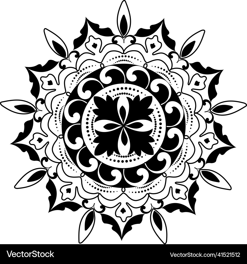 Circular pattern in form of mandala mehndi Circular pattern in form of mandala mehndi Vector Image