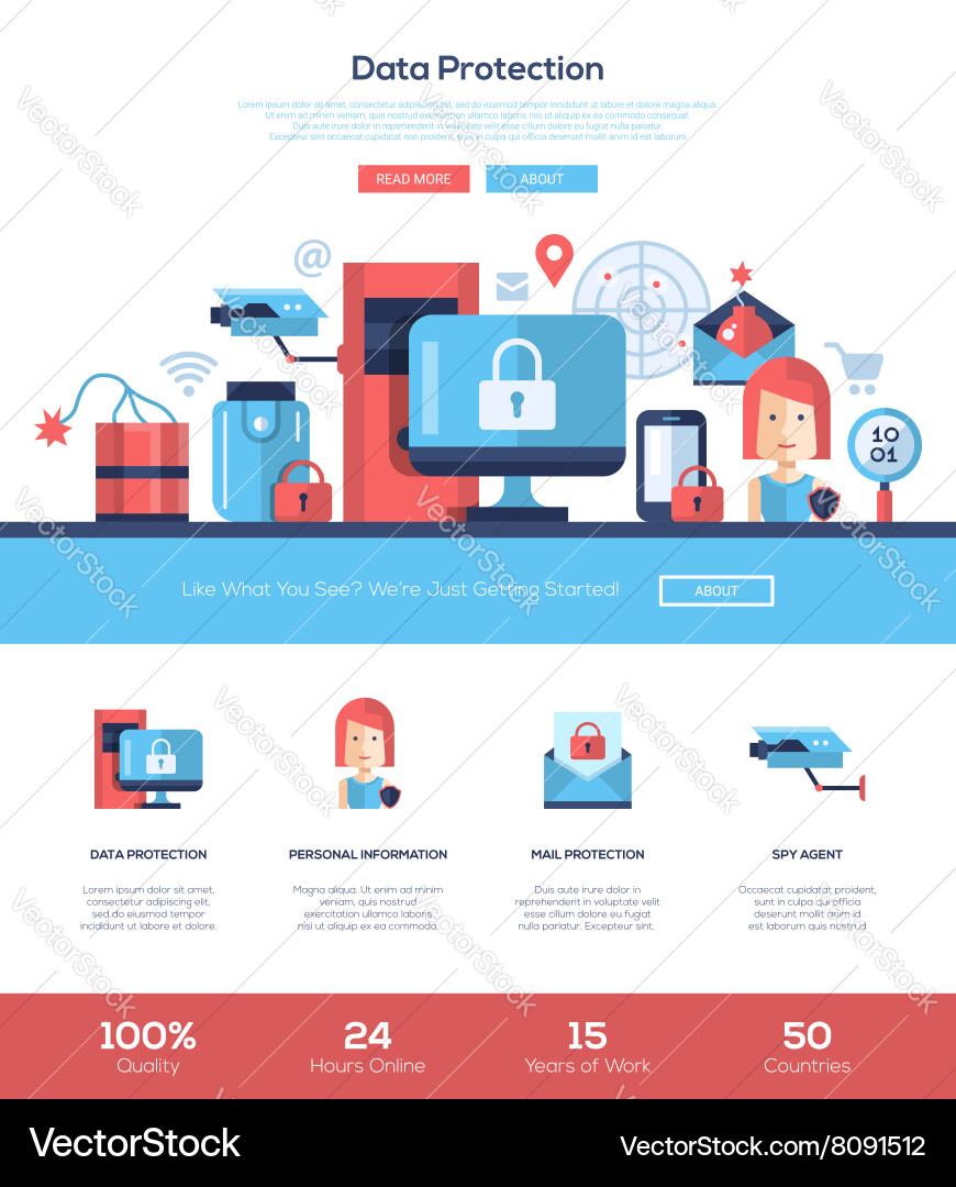 Data Security Website Header Banner Vector Image