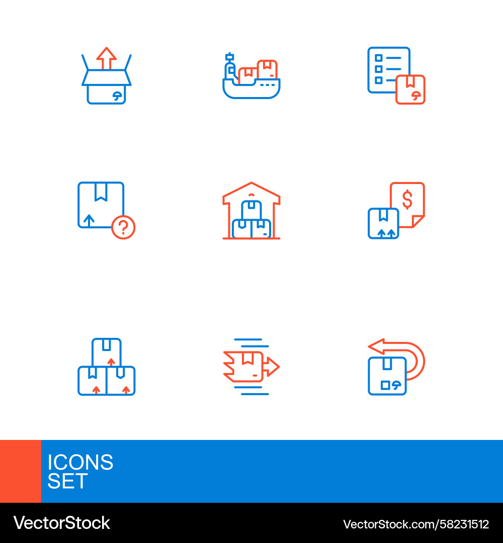 Delivery & Return Box Set Vector Image