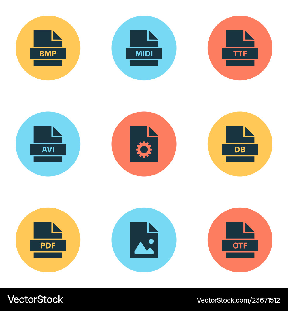 Document icons set with system image pdf Document icons set with system image pdf Vector Image