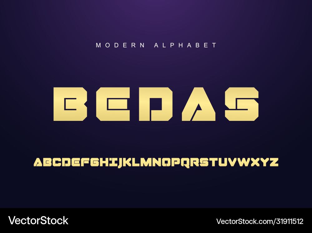 Elegant Gold Alphabet Font Set - Typography Vector Image