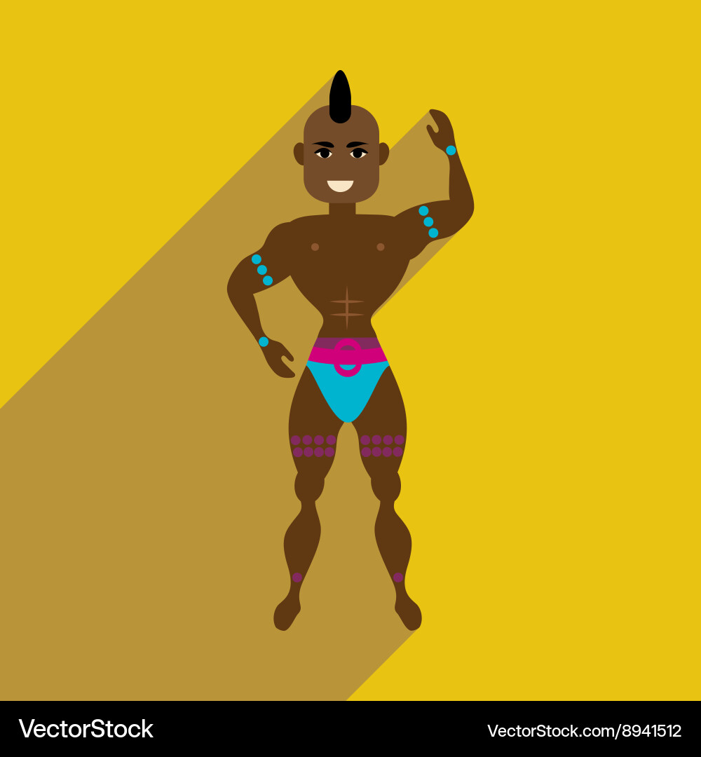 Flat web icon with long shadow dancer man vector image