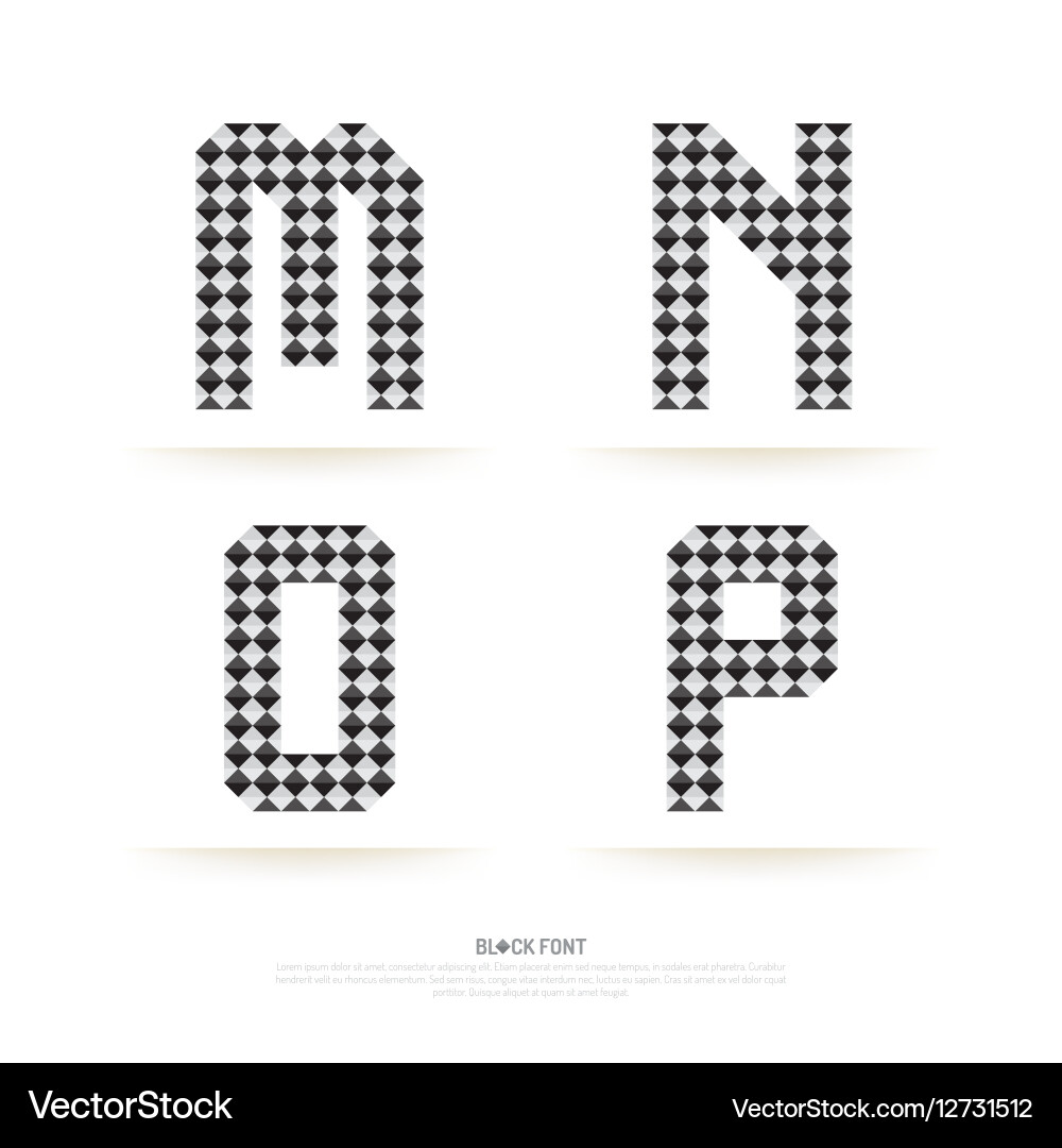 Fontmalphabet set block style vector image