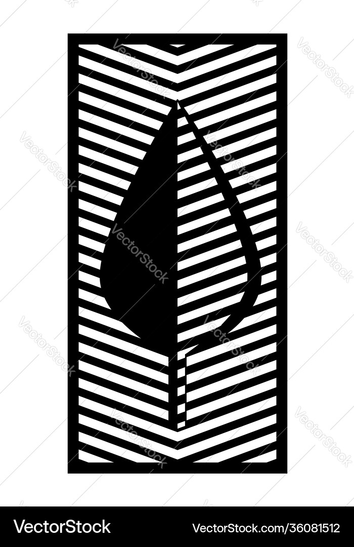 Geometric Leaf Screen Panel vector image