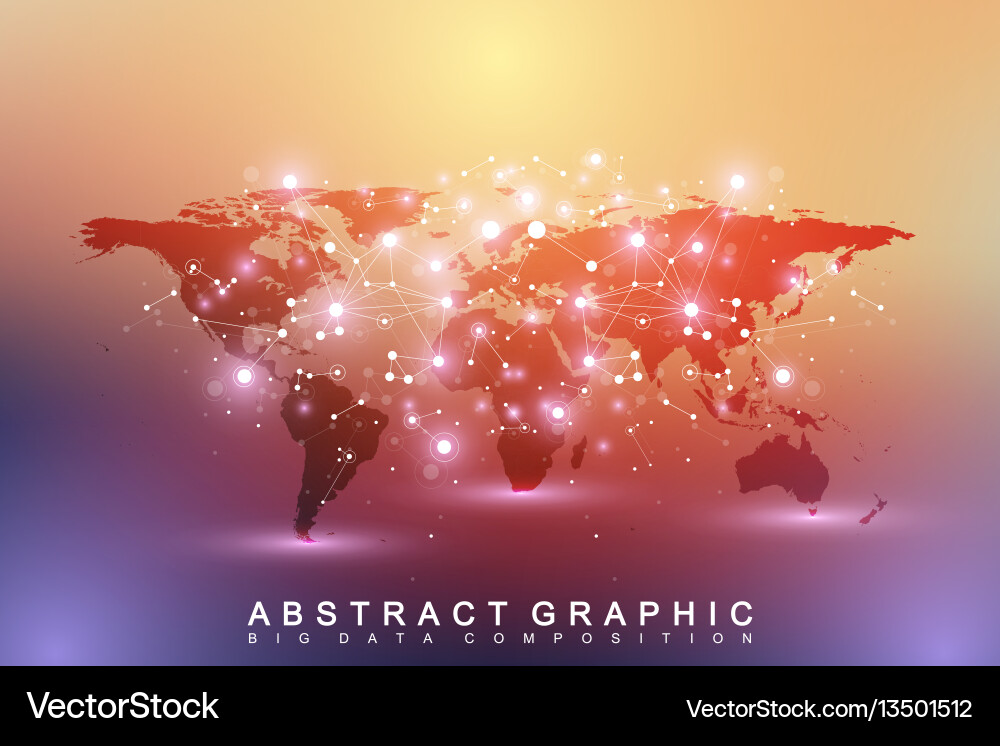 Global Network & Data Mapping Vector Image