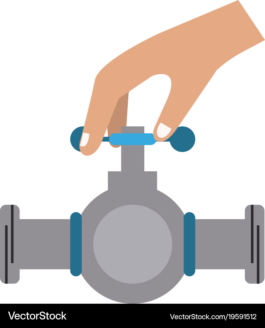 Hands on pipeline Vector Image