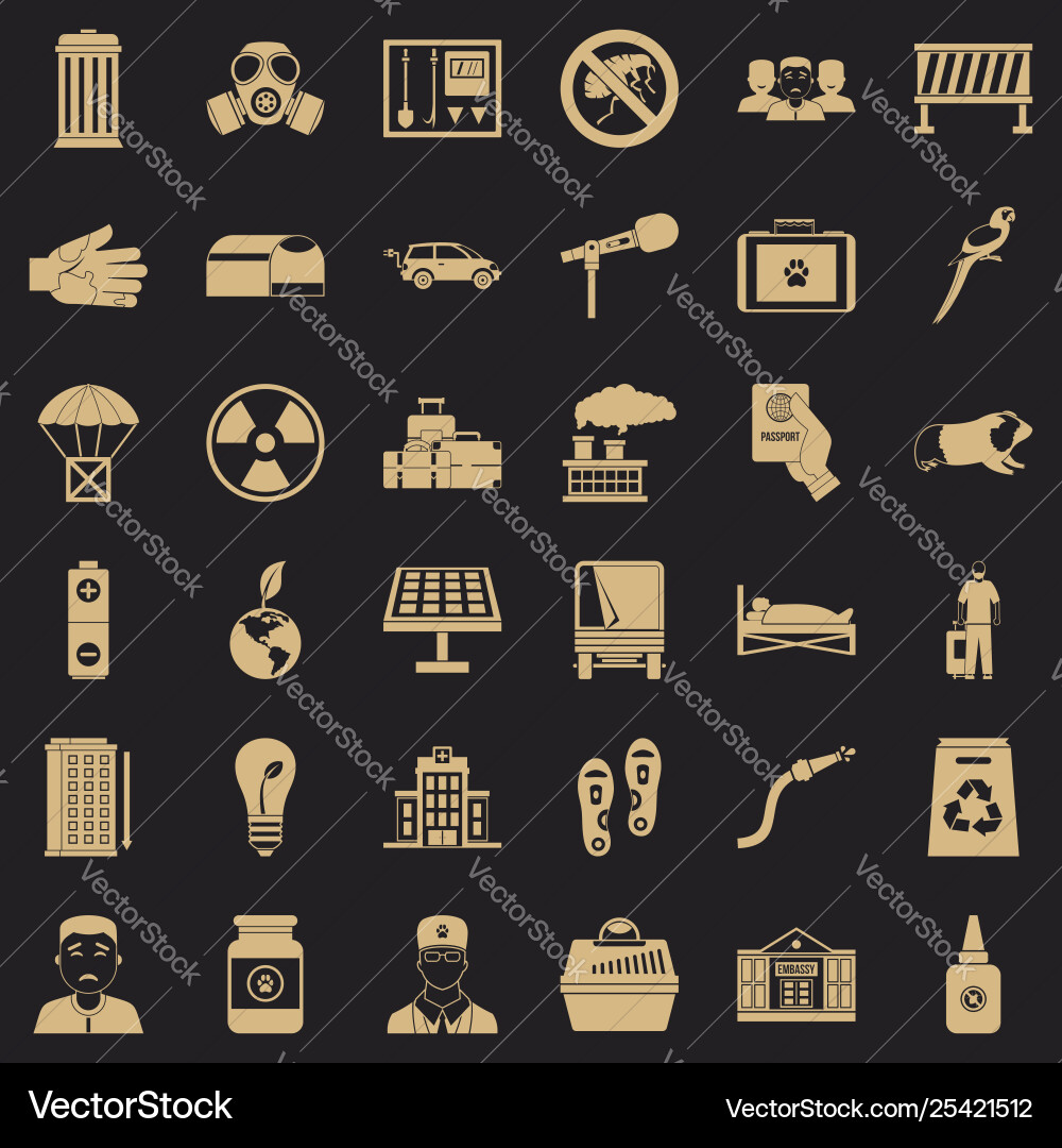 Help icons set simple style Vector Image