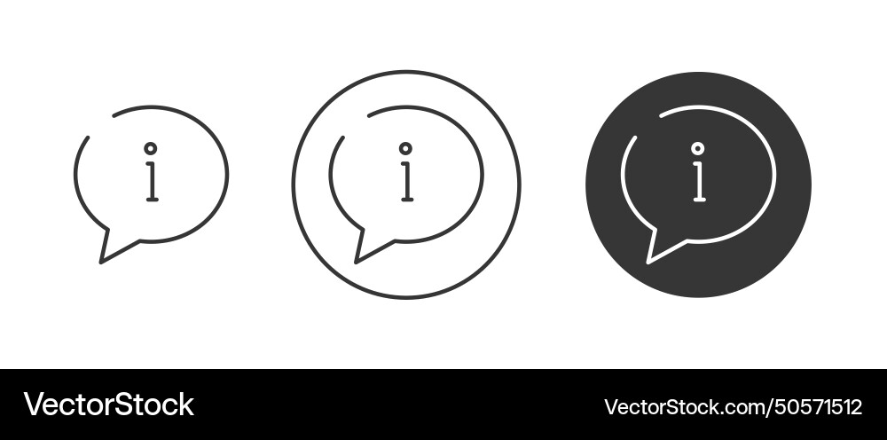 Information dialog box icon set speech bubble Vector Image