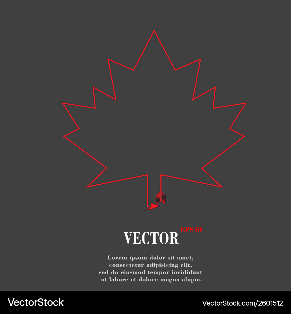 Maple leaf flat modern web button and space Vector Image
