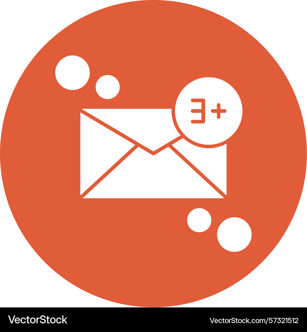 Message notification glyph circle icon Vector Image