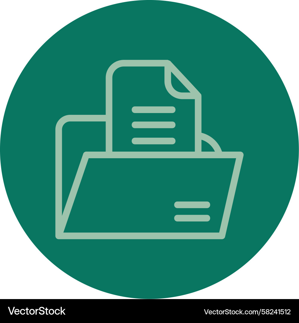 Multi-Color Folder Line Icon Vector Image