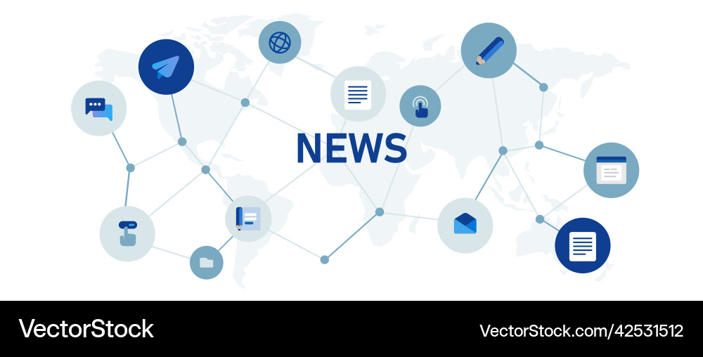 News web header design icon interconnected symbol Vector Image