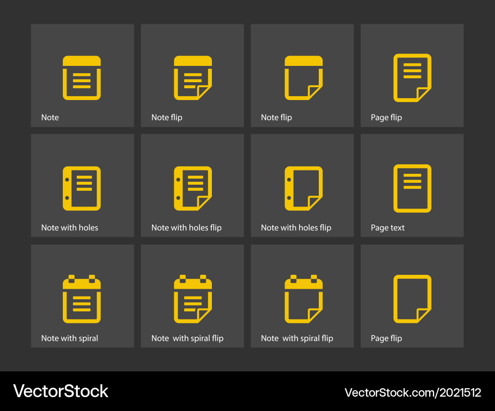 Notepad and sticky note icon set Vector Image