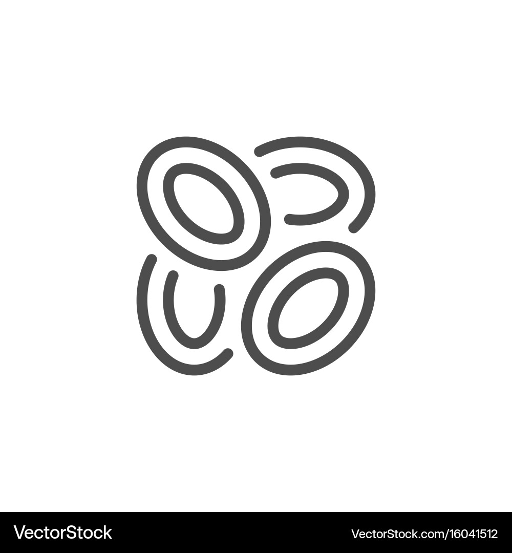 Onion rings line icon Vector Image