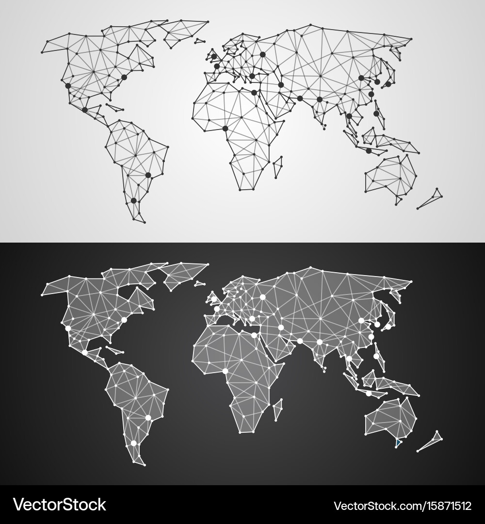 Polygonal World Map vector image