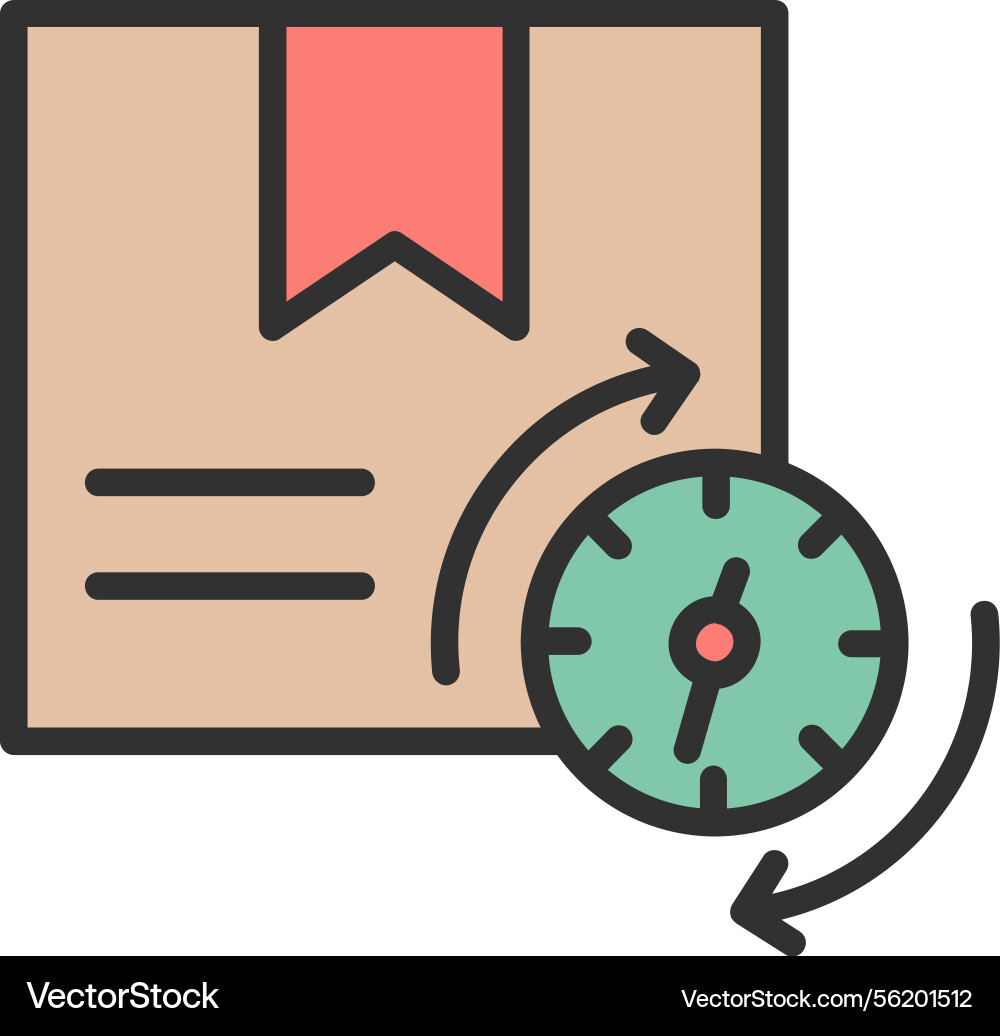 Processing time outline filled icon Vector Image