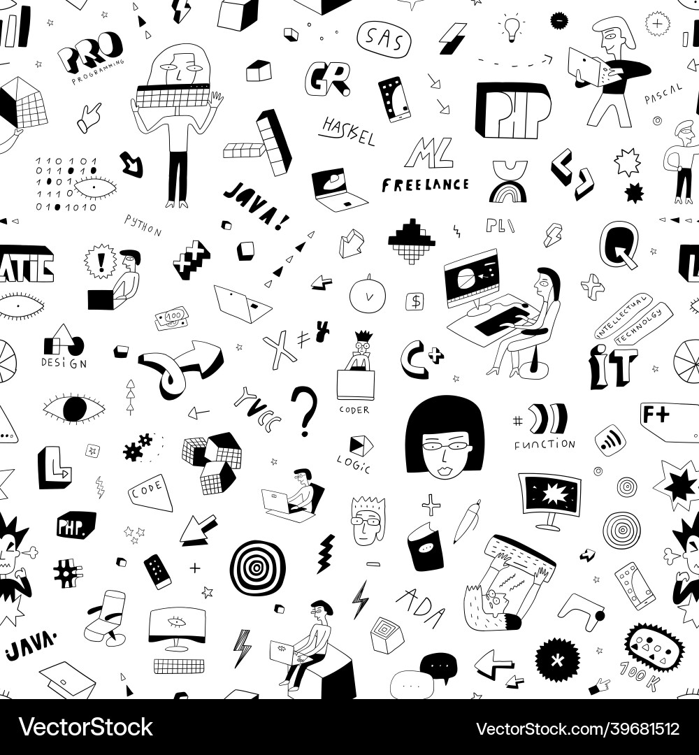 Programming computer technology - seamless Programming computer technology - seamless vector image