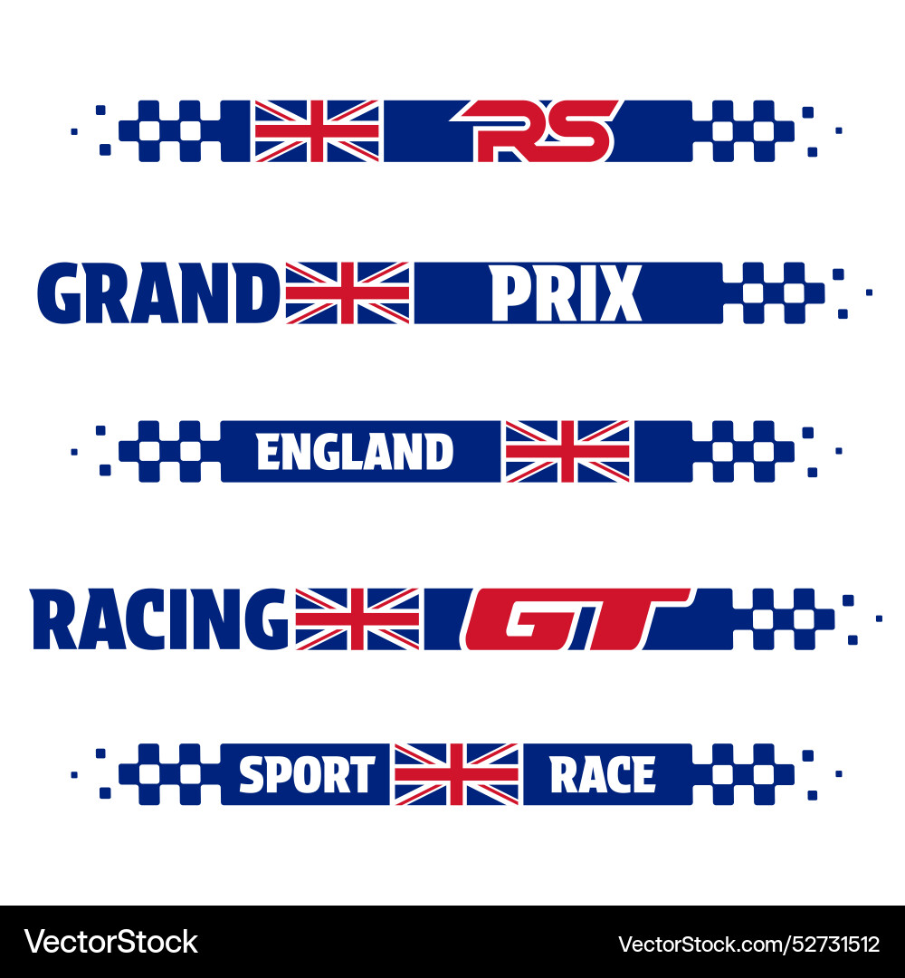 Racing labels united kingdom Racing labels united kingdom vector image