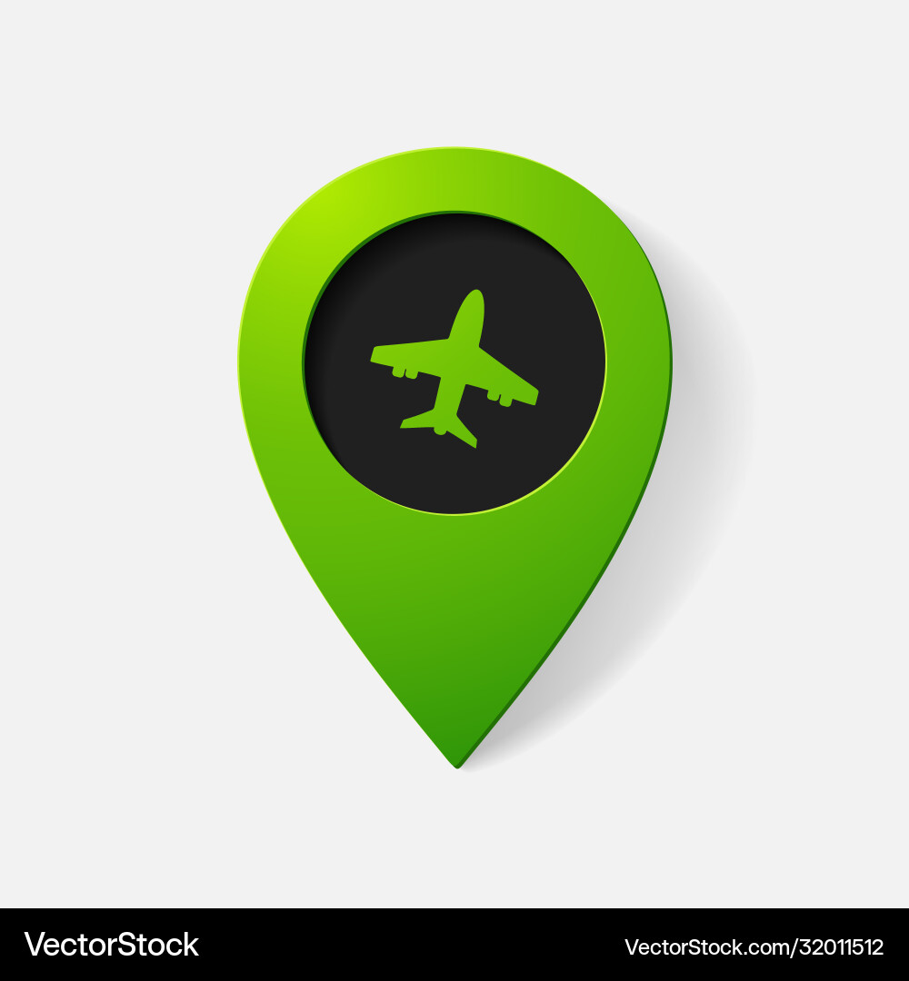 Realistic color pointer plane vector image