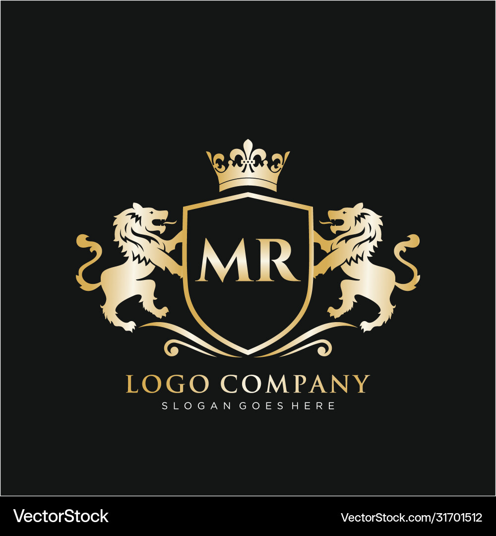 Royal Lion Initial Logo Template Vector Image