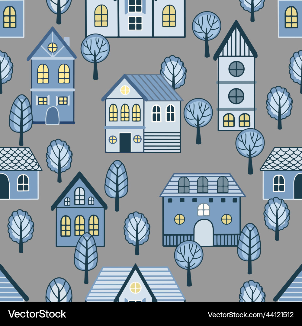 Seamless pattern with hand drawn tree Seamless pattern with hand drawn tree vector image