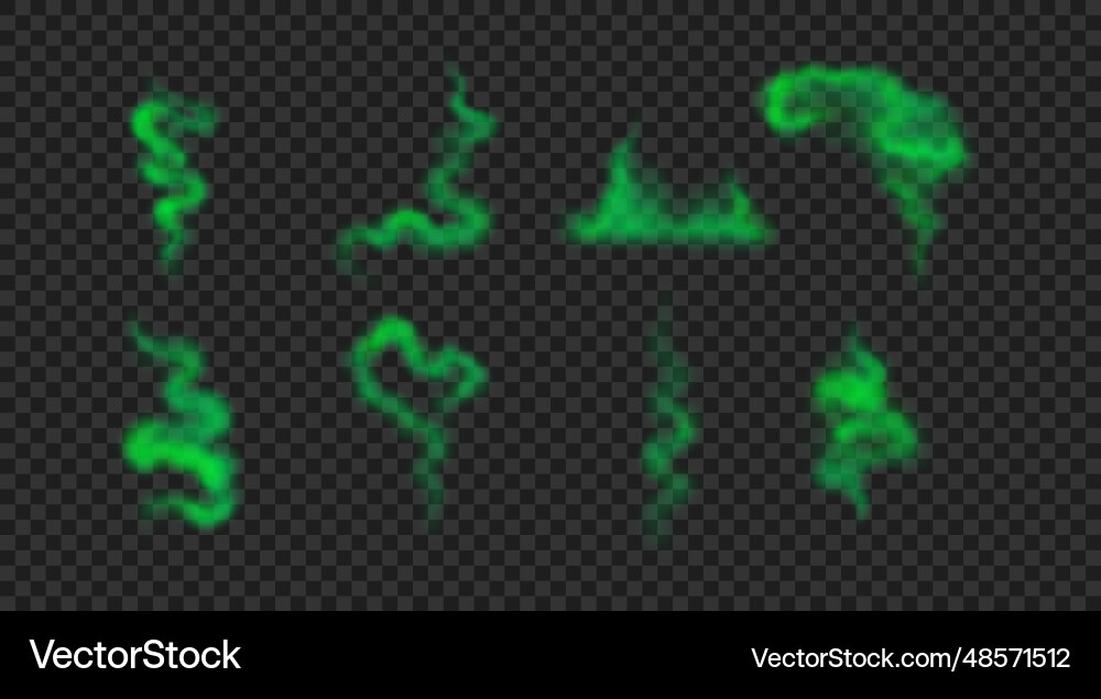 Set of stink clouds isolated on transparent Set of stink clouds isolated on transparent Vector Image