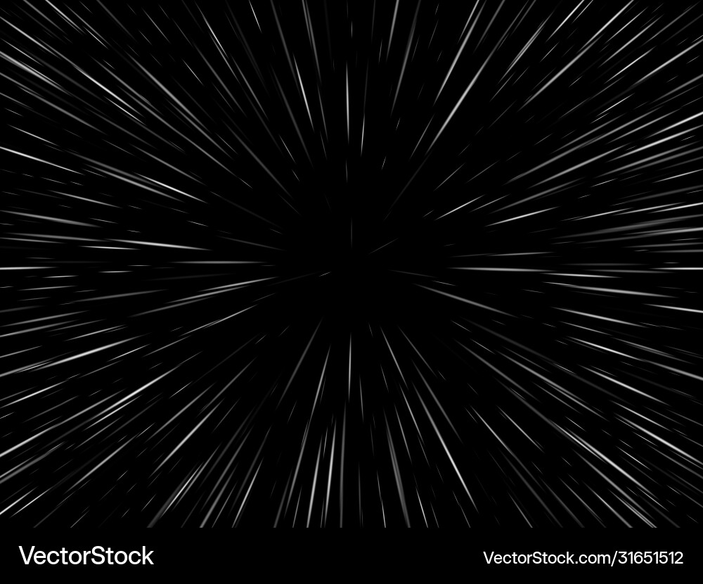Space speed abstract starburst dynamic lines vector image