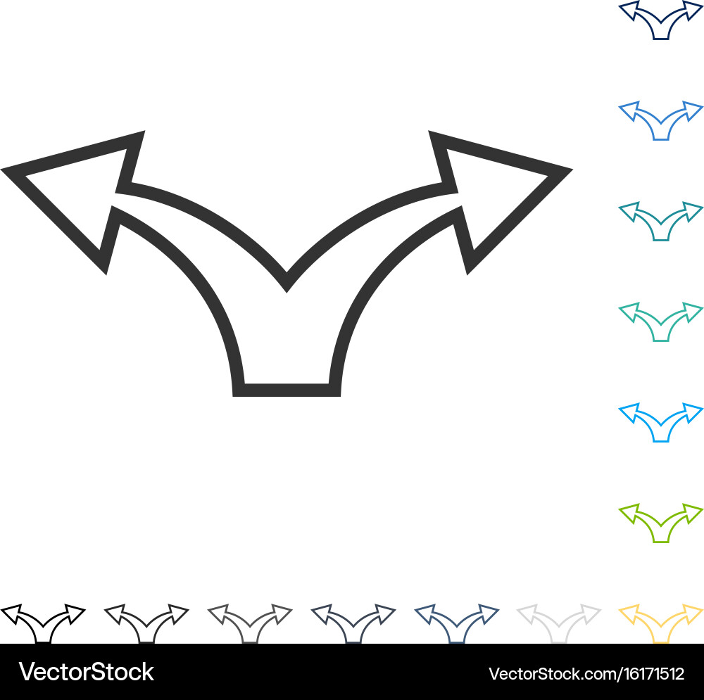 Split arrow left right icon vector image