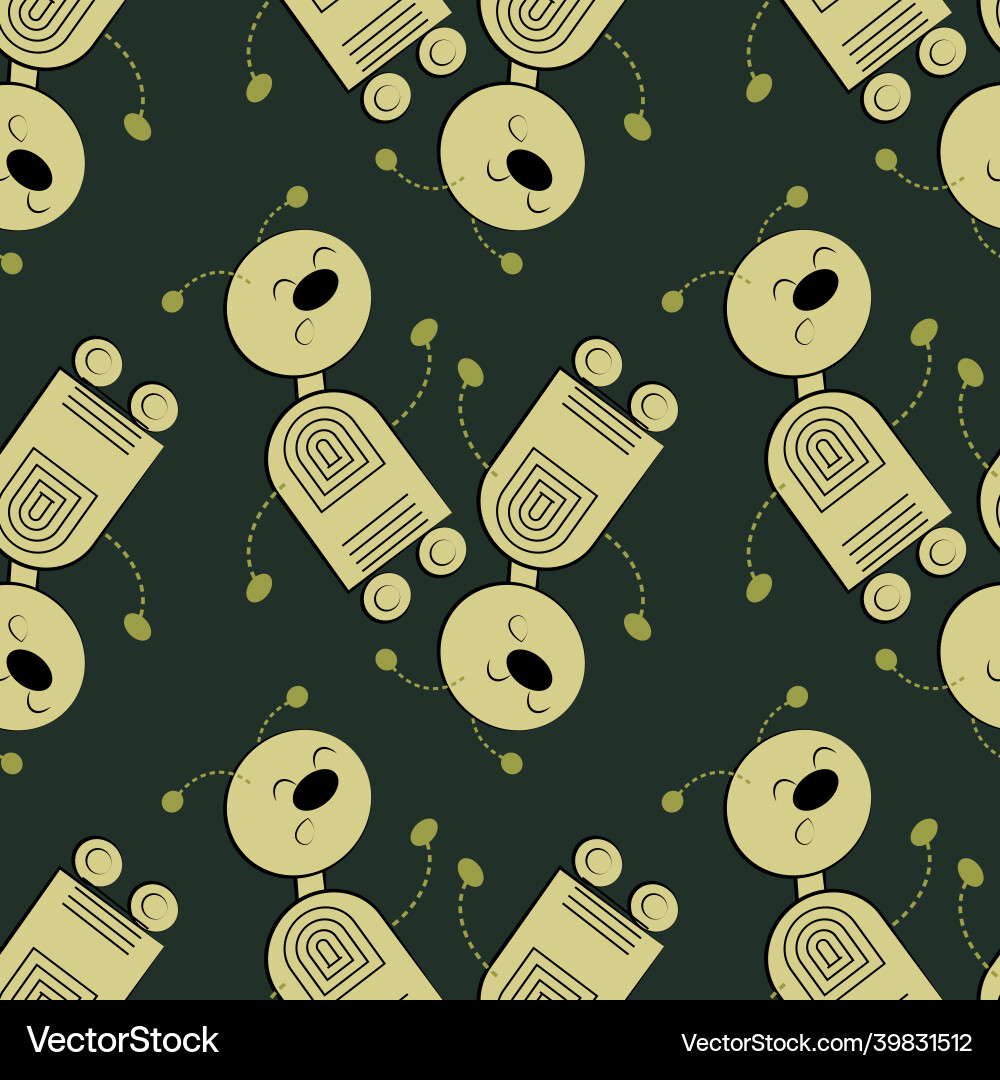 Stylized dancing robots - graphics machine revolt vector image