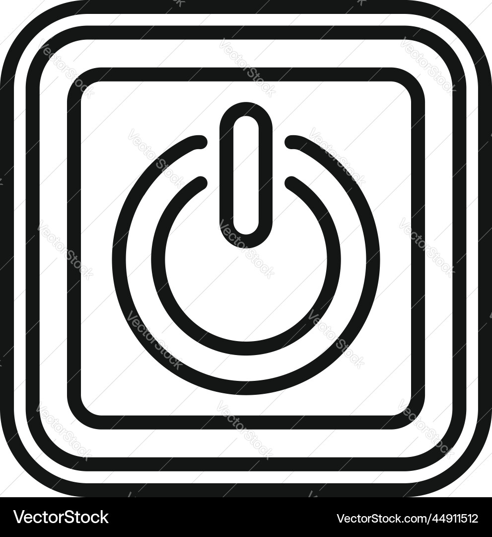 Turn off button icon outline window Turn off button icon outline window Vector Image