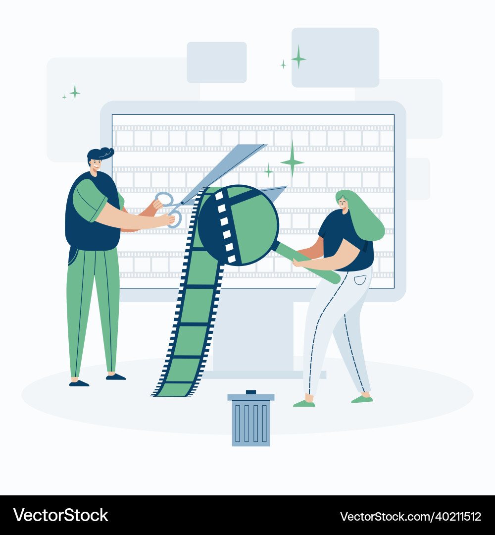 Video editor working with clips web Video editor working with clips web vector image