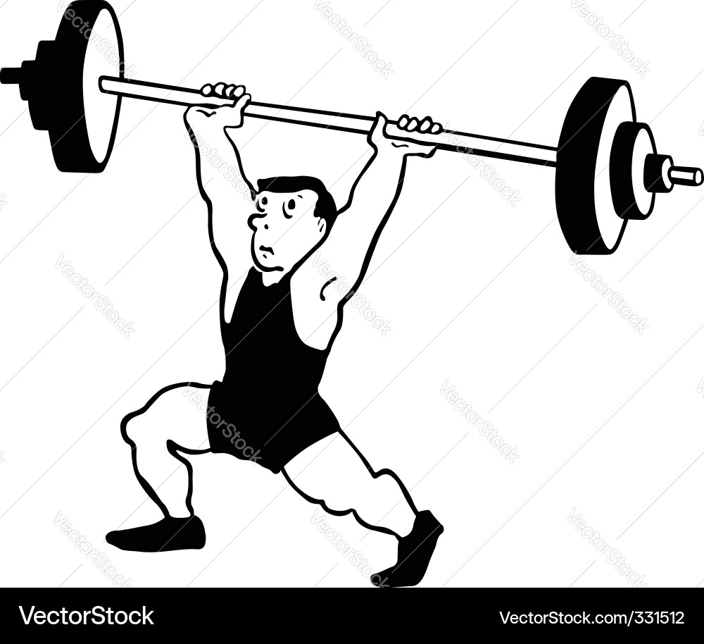 Weightlifter in Action Vector Image