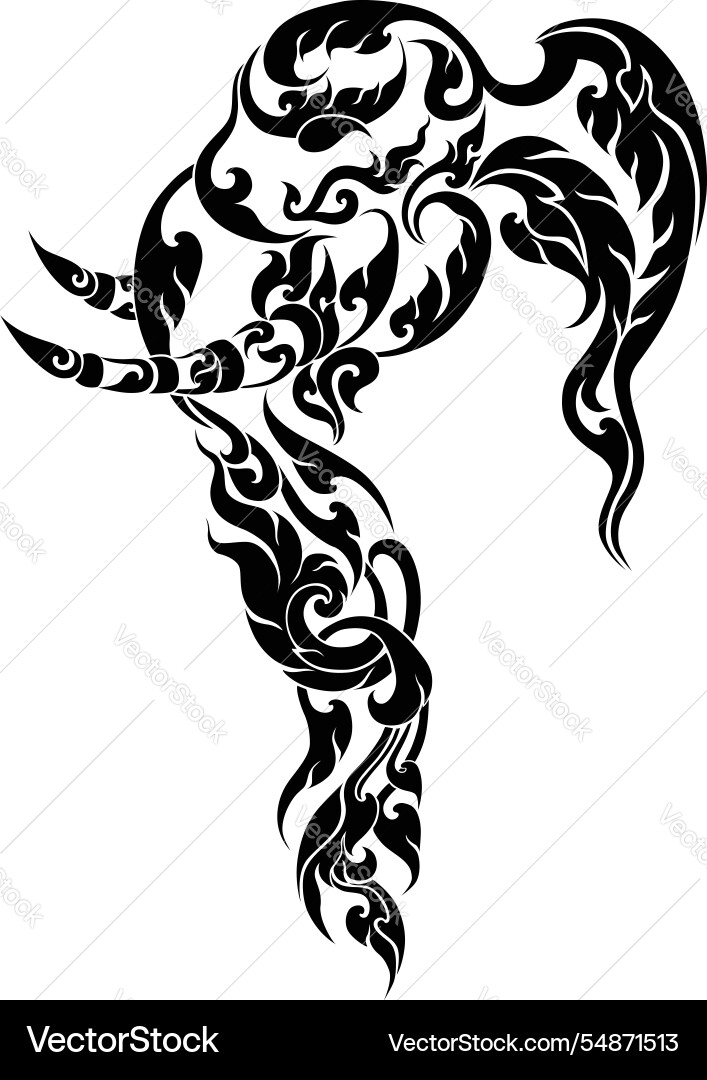 Asian pattern element in the shape of elephant Asian pattern element in the shape of elephant vector image