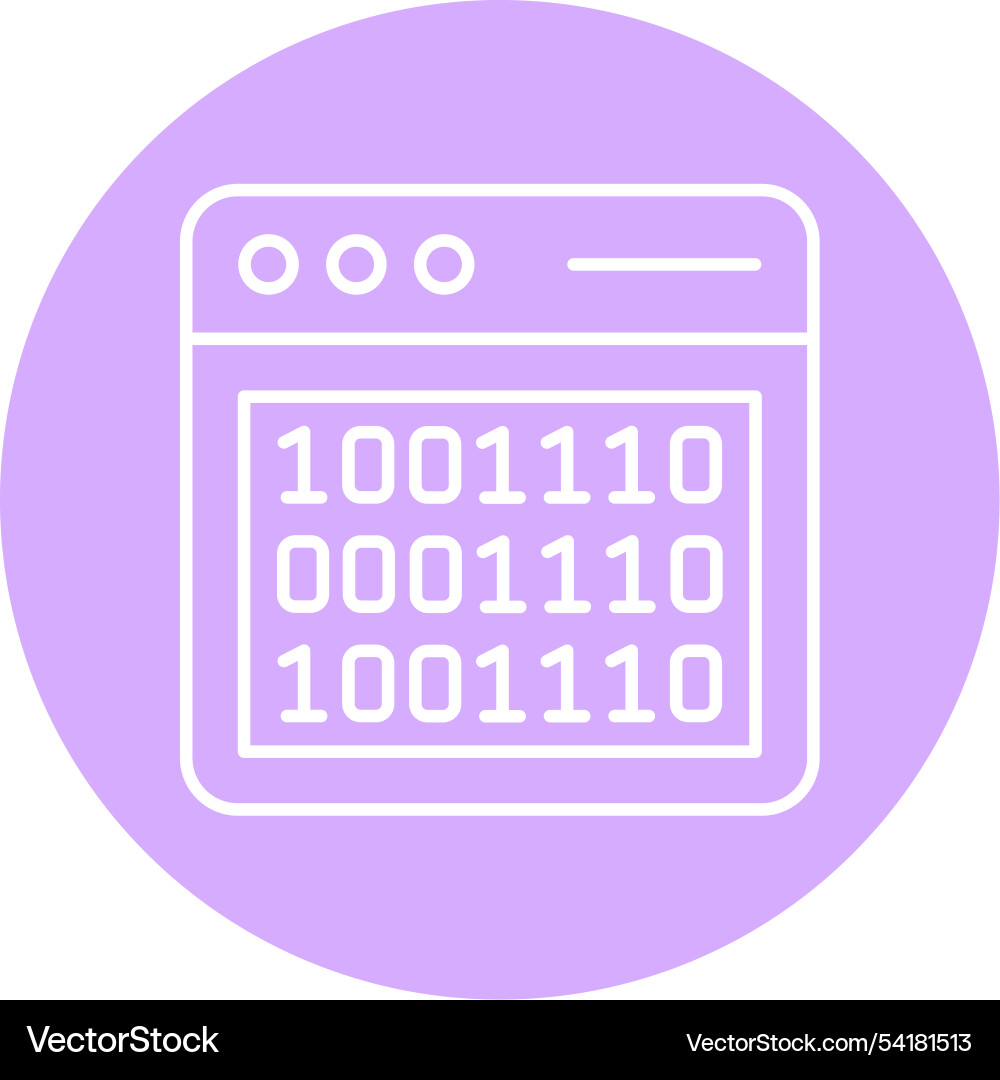 Binary code line circle icon vector image