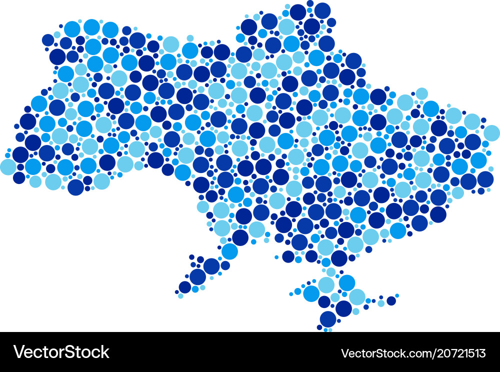 Blue dotted ukraine map with crimea composition Blue dotted ukraine map with crimea composition vector image
