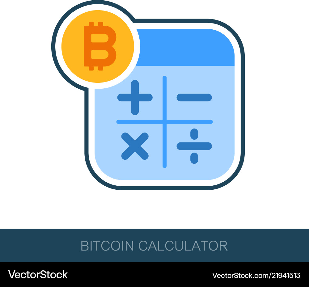 Calculator with bitcoin sign icon – Royalty-Free Vector | VectorStock