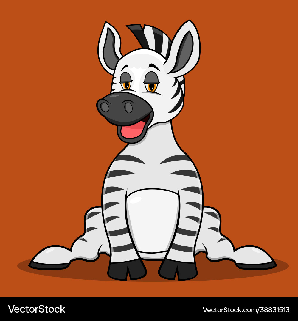 Character zebra with relax expression vector image