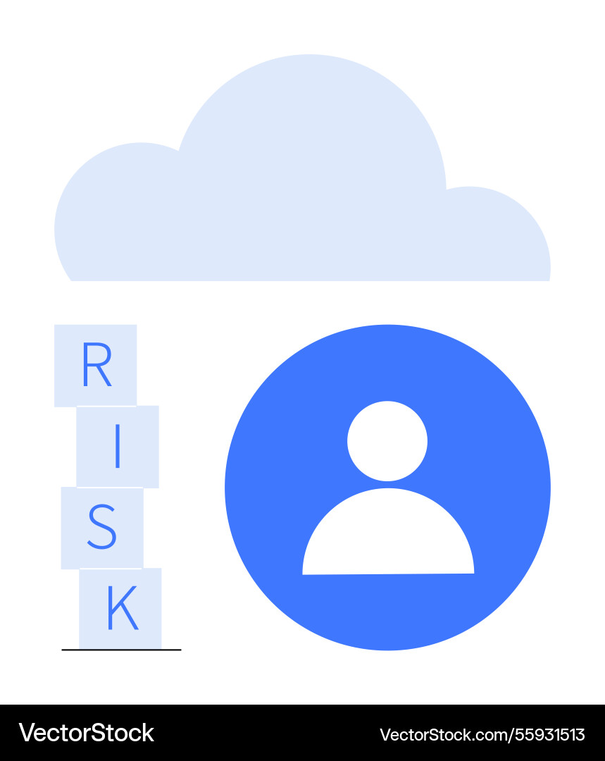 Cloud computing security risk with user profile Vector Image
