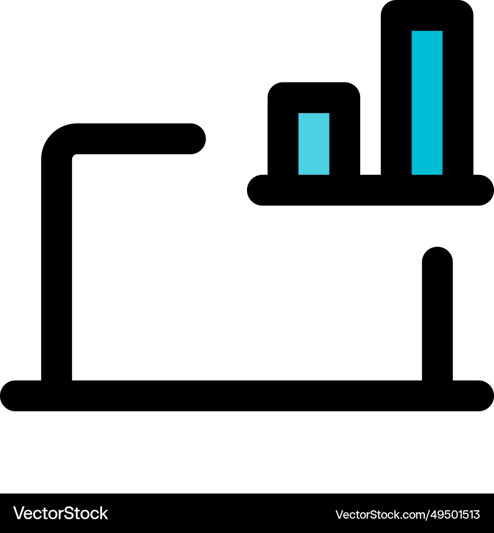 Compact visual data on laptop screen vector image