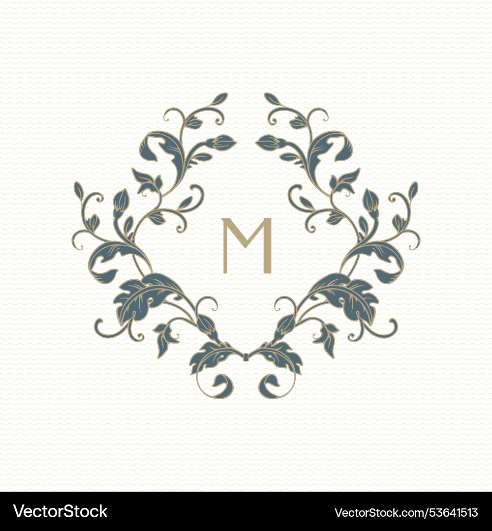 Elegant Monogram Frame Vector Image