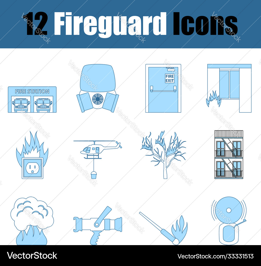 Fireguard icon set Fireguard icon set Vector Image